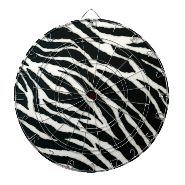 RAB Rockabilly Zebra Print Black & White Dart Board (Front)