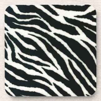 RAB Rockabilly Zebra Print Black & White Drink Coaster