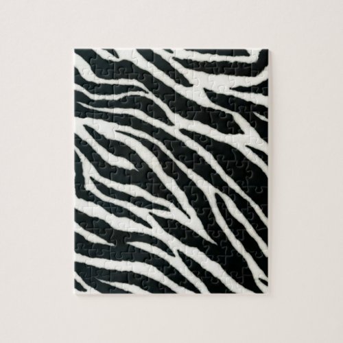 RAB Rockabilly Zebra Print Black  White Jigsaw Puzzle