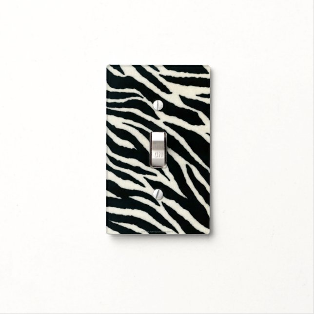 RAB Rockabilly Zebra Print Black & White Light Switch Cover (In Situ)