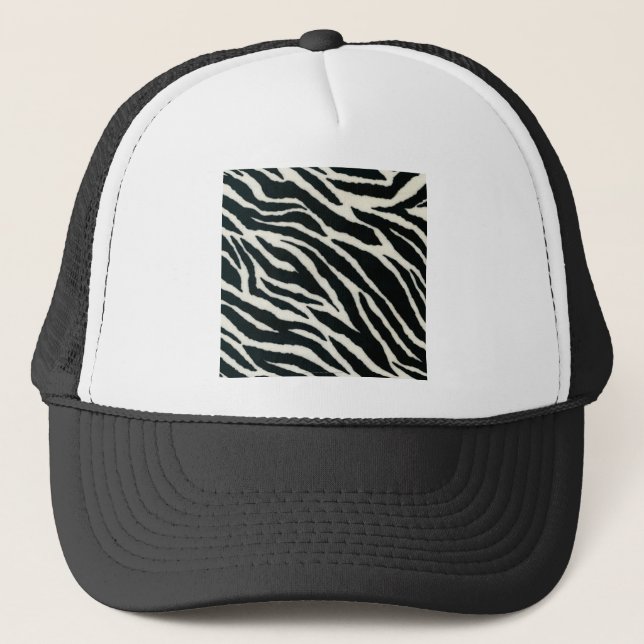 RAB Rockabilly Zebra Print Black & White Trucker Hat (Front)