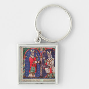 Rabanus Maurus offering his Book Keychain