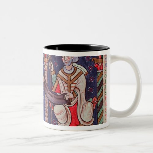 Rabanus Maurus offering his Book Two_Tone Coffee Mug