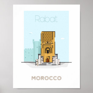 Rabat city travel poster
