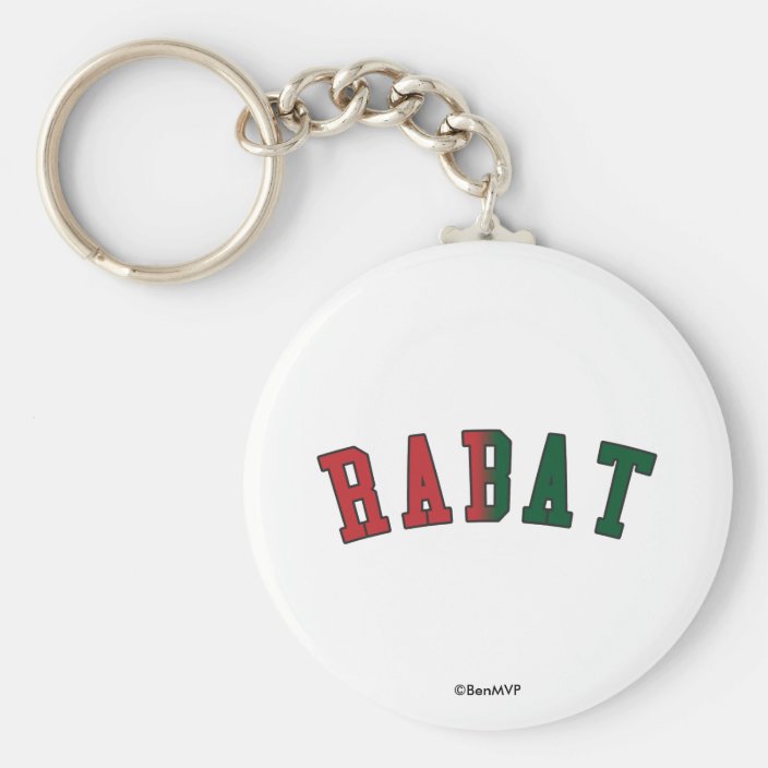 Rabat in Morocco National Flag Colors Keychain