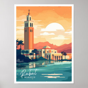 Rabat Morocco Africa Travel Place illustration Poster