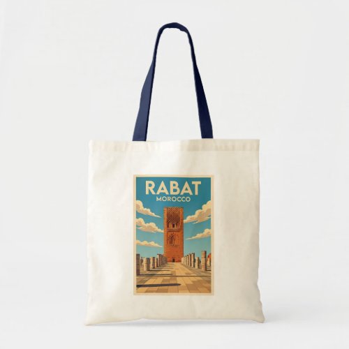 Rabat Morocco Illustration Travel Art Vintage Tote Bag