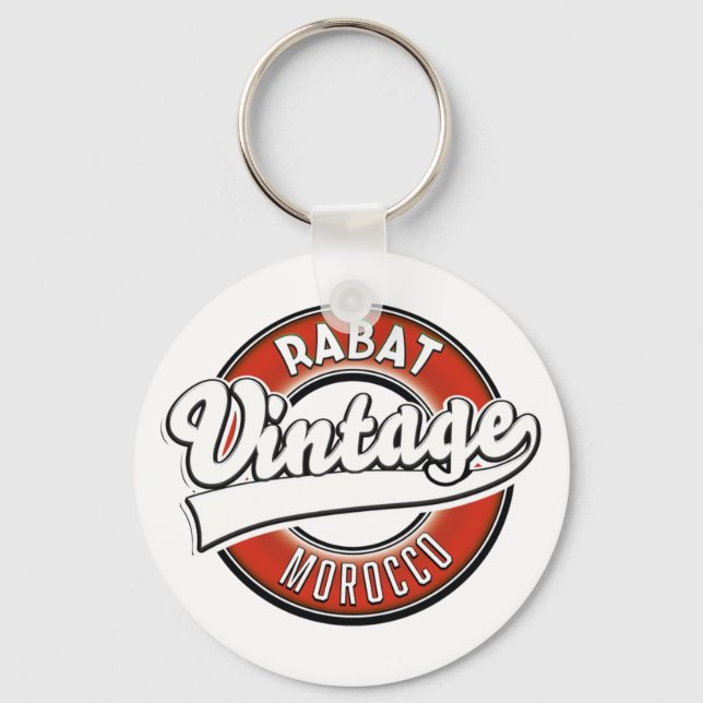 Rabat Morocco retro logo keychain (Front)