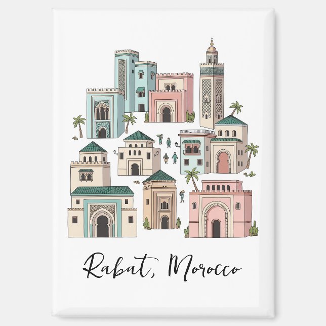Rabat Morocco Travel Postcard Magnet (Front)