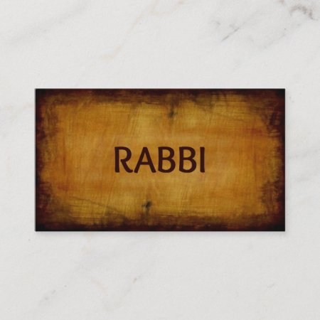 Rabbi Antique Brushed Wood Business Card