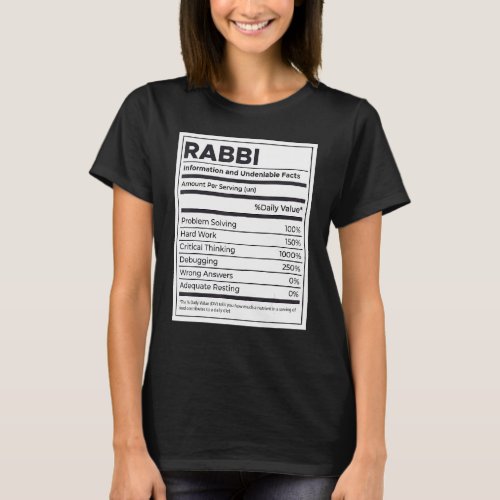 Rabbi Nutrition Information T_Shirt