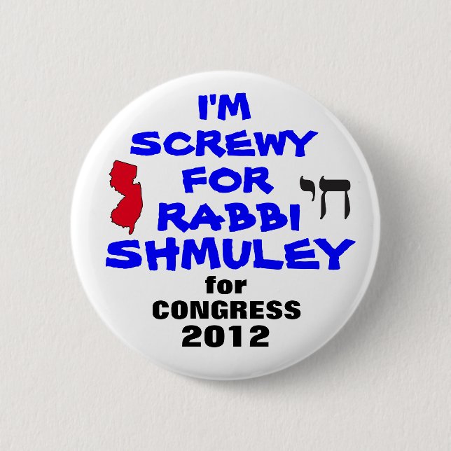 Rabbi Schmuley Boteach for Congress Pinback Button (Front)