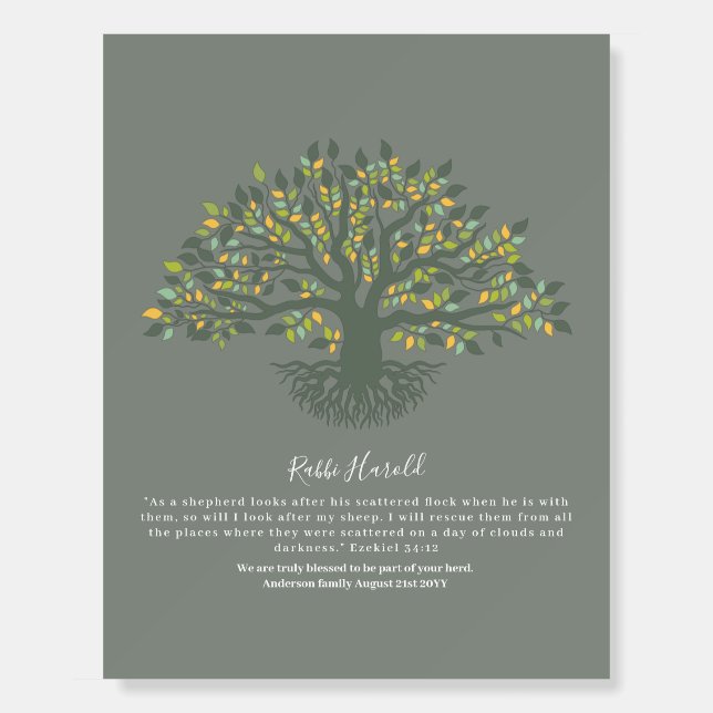 RABBI Thank You Gift, Ezekiel 34 Wall ART Foam Board (Front)