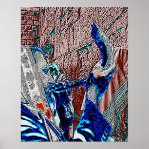 RABBI WITH SHOFAR POSTER
