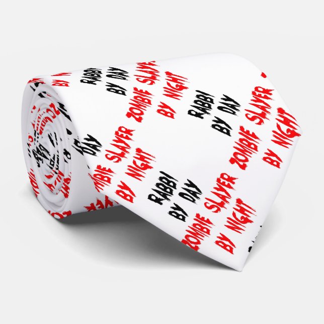 Rabbi Zombie Joke Neck Tie (Rolled)