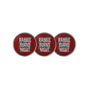 Rabbie Burns Night Quote on Varicolored Background Golf Ball Marker