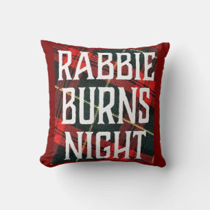 Rabbie Burns Night Quote on Varicolored Background Throw Pillow