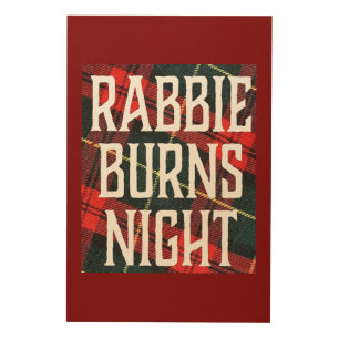 Rabbie Burns Night Quote on Varicolored Background Wood Wall Art