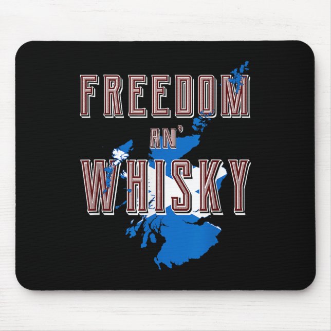 Rabbie Burns Quote Freedom Whisky Scottish Colors  Mouse Pad (Front)