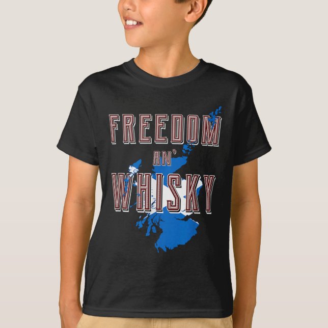 Rabbie Burns Quote Freedom Whisky Scottish Colors  T-Shirt (Front)