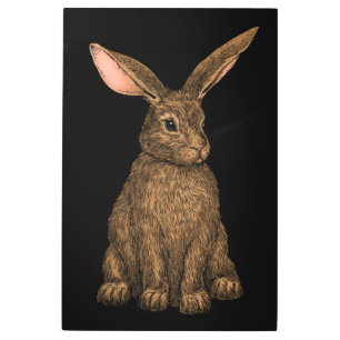 Rabbit 3 metal print
