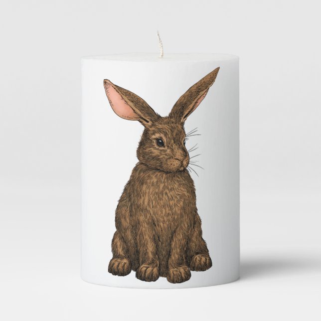 Rabbit 3 pillar candle (Front)