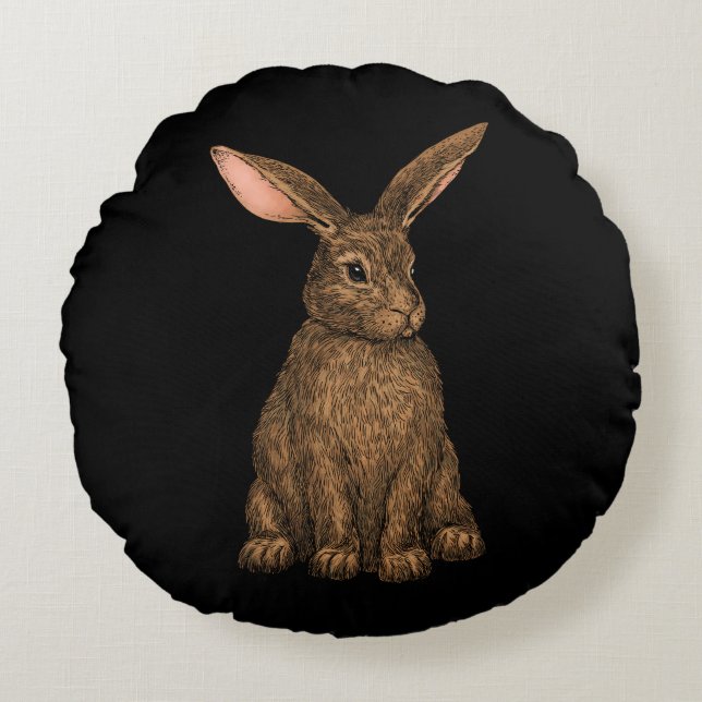 Rabbit 3 round pillow (Front)