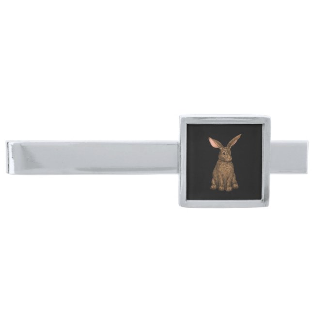 Rabbit 3 silver finish tie bar (Front)