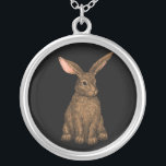 Rabbit 3 silver plated necklace<br><div class="desc">Hand-painted cute rabbit.</div>