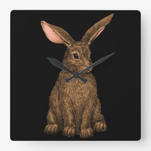 Rabbit 3 square wall clock