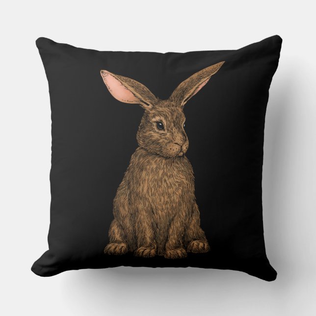 Rabbit 3 throw pillow (Front)