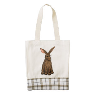 Rabbit 3 zazzle HEART tote bag