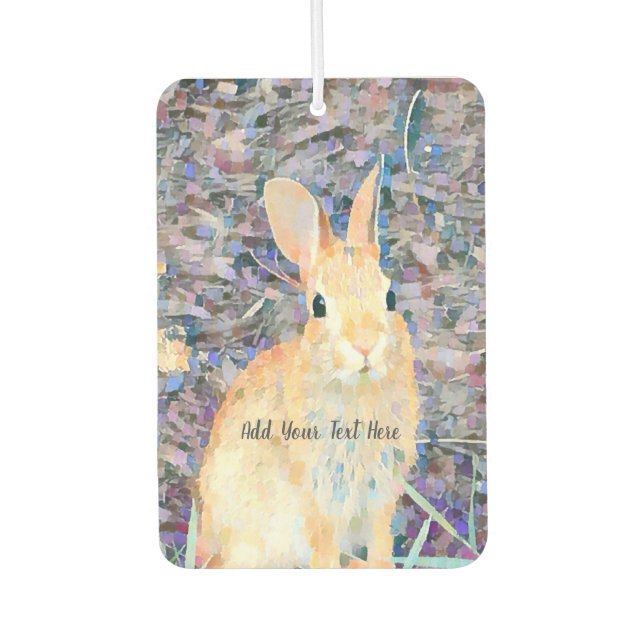 Rabbit Add Your Name or Text to Personalize  Air Freshener (Front)