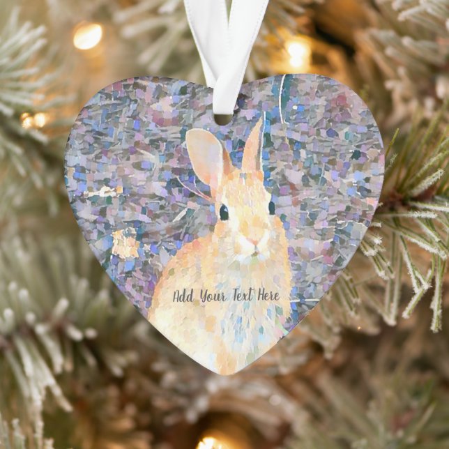 Rabbit Add Your Name or Text to Personalize  Ornament (Tree)