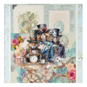  Rabbit, Alice and Mad Hatter in Top Hats Acrylic Print