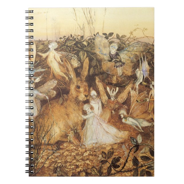 Rabbit Among the Fairies, Vintage Fairy Tales Notebook (Front)