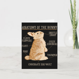 Rabbit Anatomy Bunny Lover Animal Pet Owner  Card