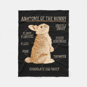 Rabbit Anatomy Bunny Lover Animal Pet Owner Fleece Blanket