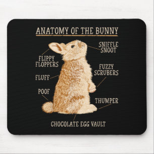 Rabbit Anatomy Bunny Lover Animal Pet Owner Mouse Pad