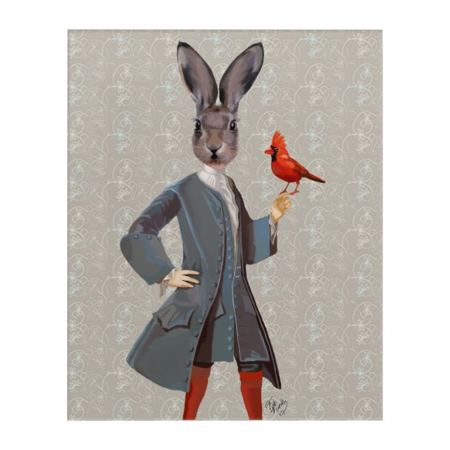 Rabbit And Bird Acrylic Print (Front)