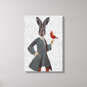 Rabbit and Bird Canvas Print