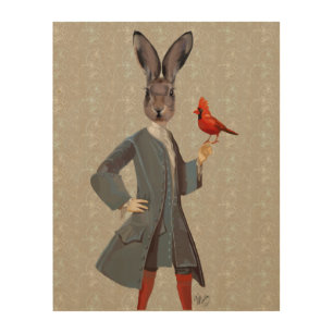 Rabbit And Bird Wood Wall Art