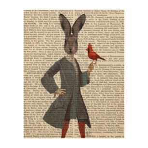 Rabbit and Bird Wood Wall Decor