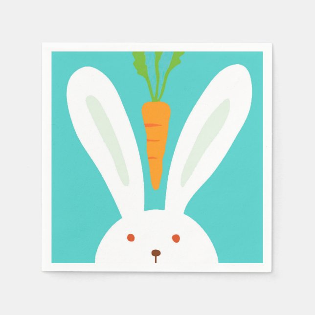 Rabbit and Carrot Napkins (Front)