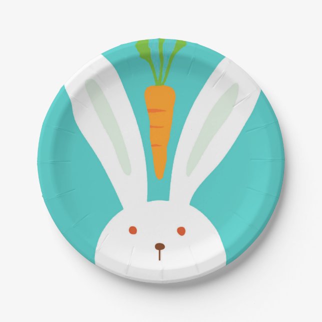 Rabbit and Carrot Paper Plates (Front)