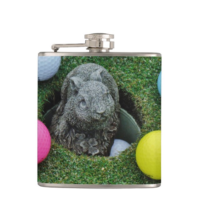 Rabbit and colored Golf Balls Flask (Front)