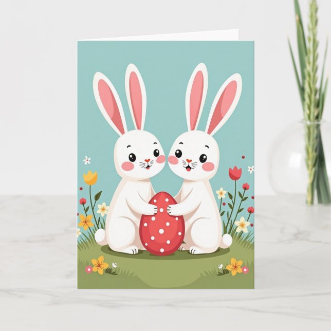 Rabbit And Egg Celebration Card (Front)