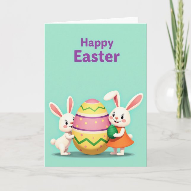 Rabbit And Egg Pattern Card (Front)