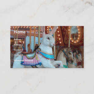 Rabbit and Horses Merry-Go-Round Business Card