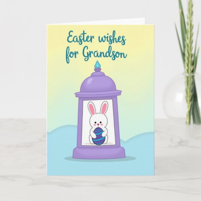 Rabbit And Lantern Greeting Card (Front)
